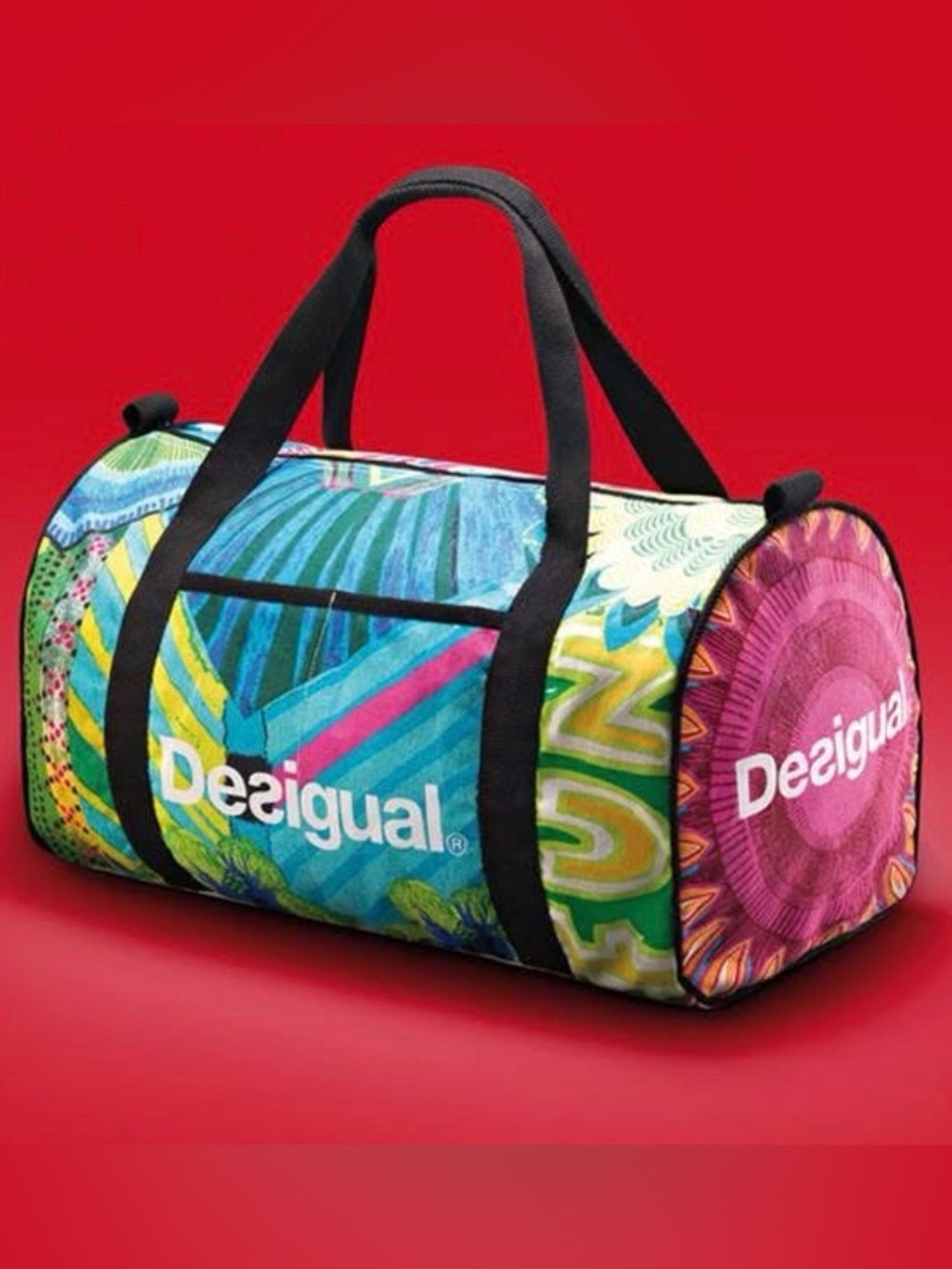 Desigual Vibrant Multicolor Large Size Duffle Bag